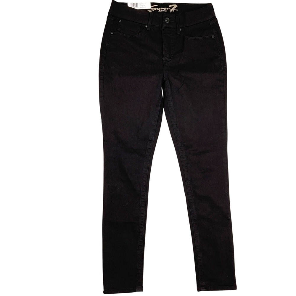 Seven7 Skinny Jeans  Womens 6 Black Tummy Less High‎ Rise Slim Streetwear Goth